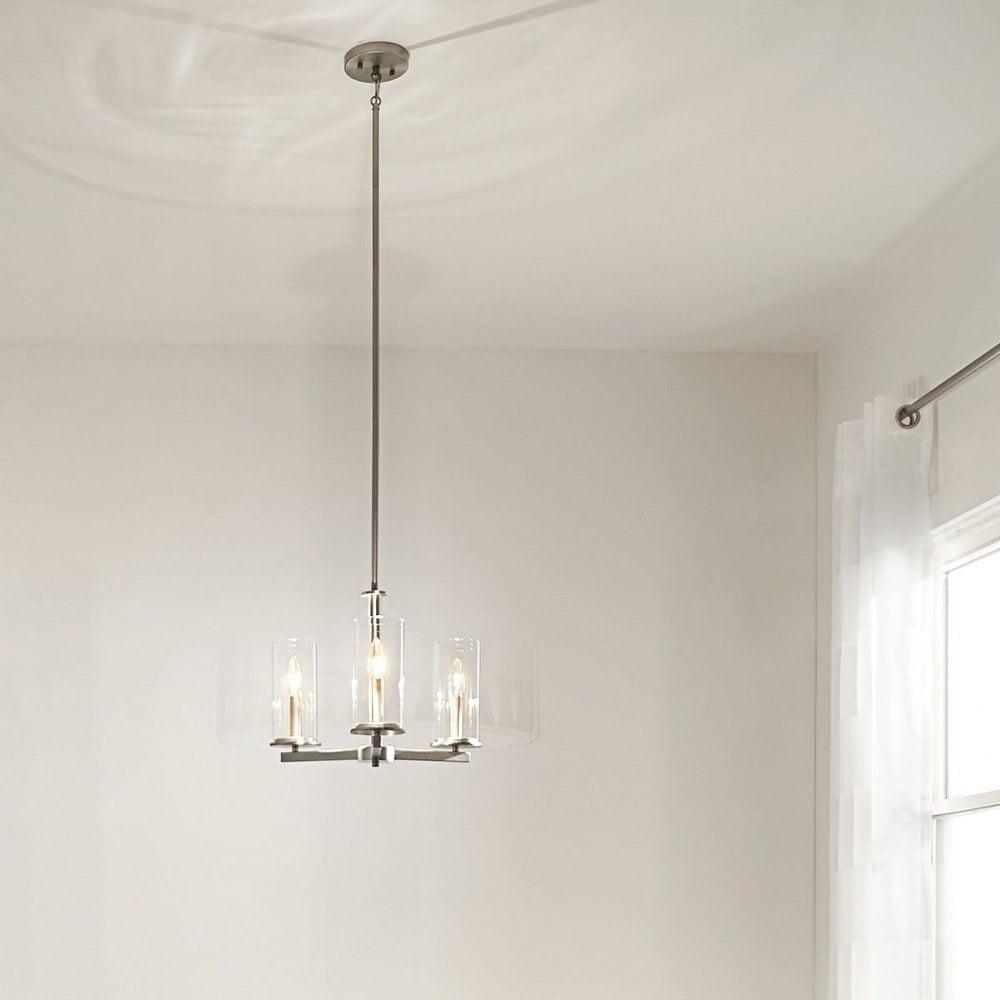 43997BK-Kichler Lighting-Crosby - 3 light Convertible Chandelier - with Contemporary inspirations - 13.75 inches tall by 18 inches wide-Black Finish - Image 10