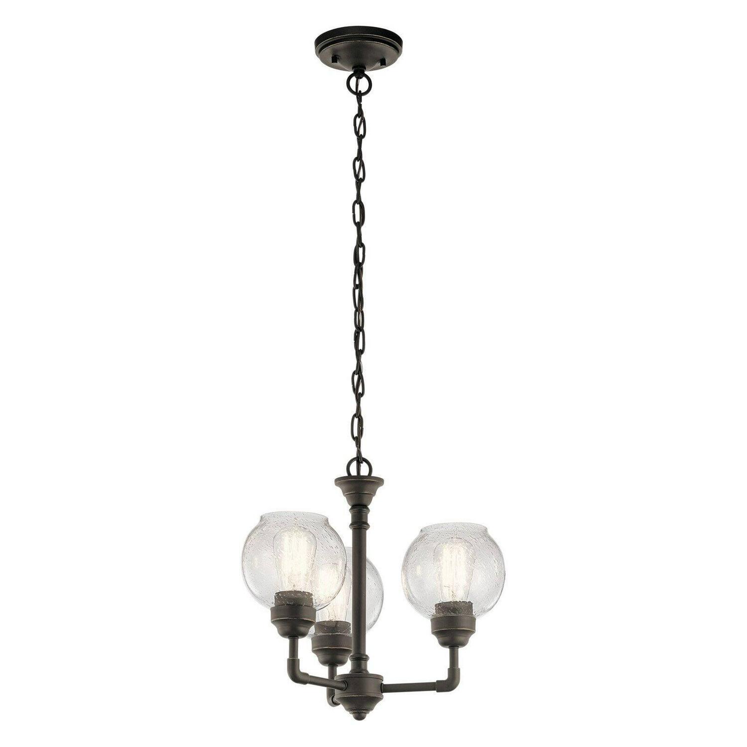43992OZ Kichler Lighting Niles - 3 light Convertible Chandelier - with Vintage Industrial inspirations - 14.25 inches tall by 16 inches wide-Olde - Image 2