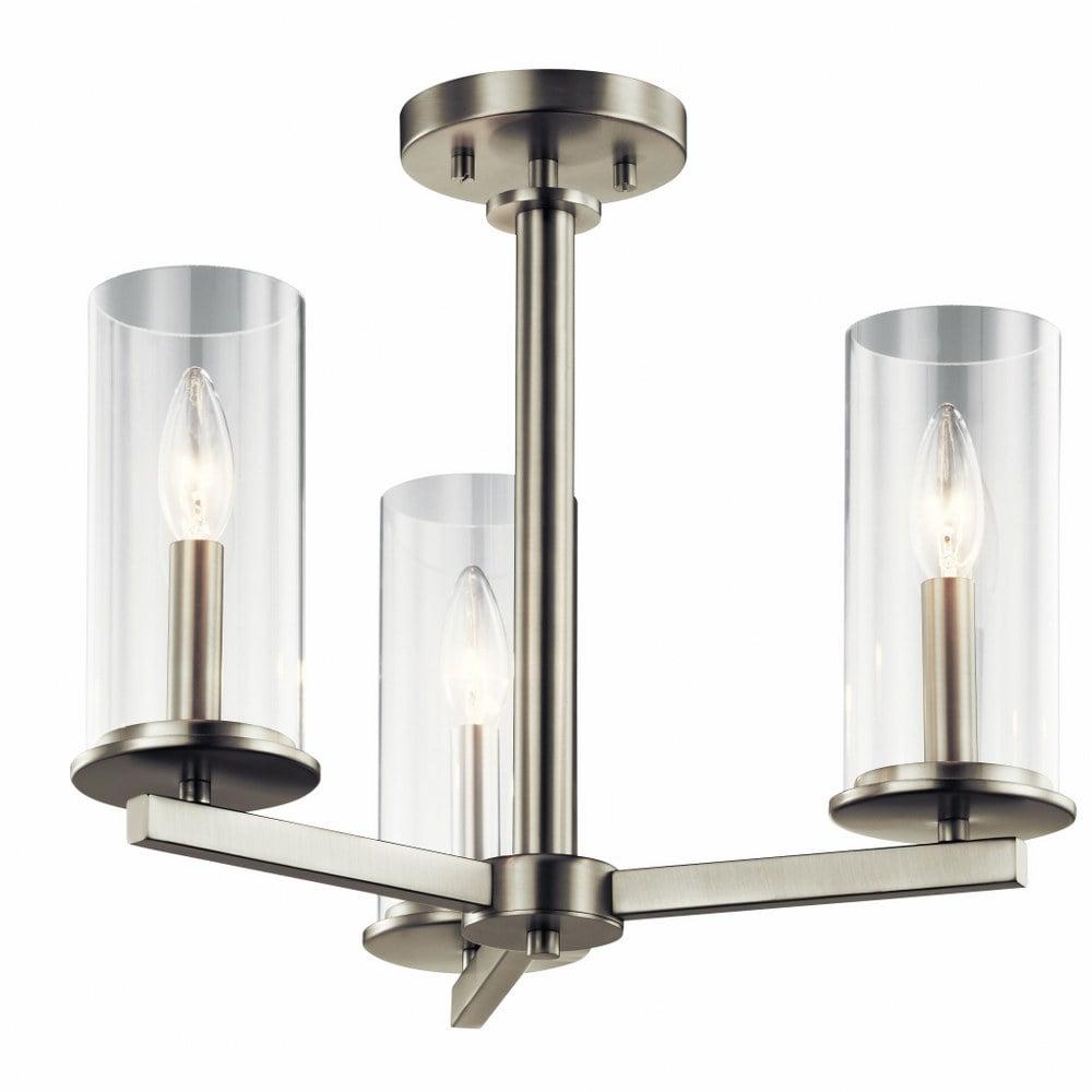43997BK-Kichler Lighting-Crosby - 3 light Convertible Chandelier - with Contemporary inspirations - 13.75 inches tall by 18 inches wide-Black Finish - Image 4