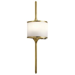 Kichler 43375NBR Mona 2 Light Halogen Wall Sconce in Natural Brass