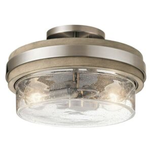 44100CLP-Kichler Lighting-Rustic inspirations - 7.25 inches tall by 12 inches wide-Classic Pewter Finish
