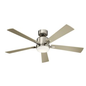 Kichler Lucian 52" Polished Nickel Integrated LED Ceiling Fan with Wall Control and Reversible Blades