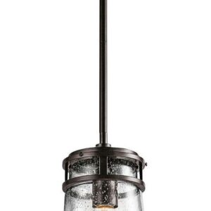 49447AZ Kichler Lighting Lyndon - 1 light Outdoor Pendant - with Coastal inspirations - 11.75 inches tall by 6 inches wide-Architectural Bronze Finish