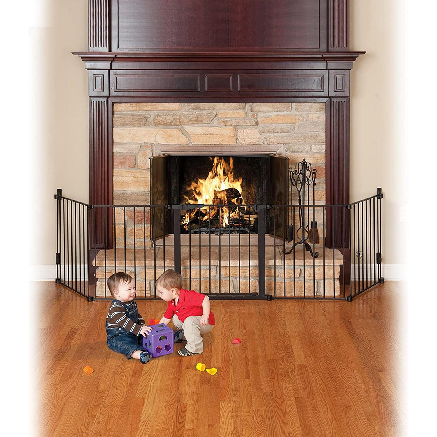 KidCo Custom Fit Auto Close HearthGate Baby or Fireplace Gate for Child Safety, Black - Image 5