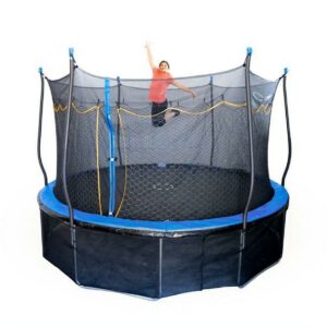 Kinertial 15ft Trampoline with Dual Enclosure Net, Heavy Duty Jumping Mat and Foam Padded Springs, ASTM Approved, Outdoor Above Ground Trampoline