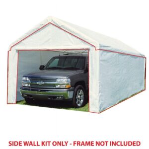 King Canopy 10 ft x 20 ft Carport Canopy Sidewall Kit w/ Flaps UV and Water Resistant Polyethylene
