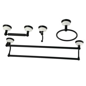 Kingston Brass 4-Pieces Dual Towel Bar Bathroom Hardware Set BAK1113478MB