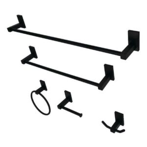 Kingston Brass BAHK8212478MB Bathroom Accessory Set, Matte Black - 5 Piece