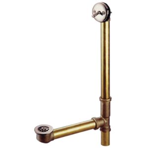 Kingston Brass DTL1168 21" Trip Lever Waste and Overflow with Grid, Brushed Nickel