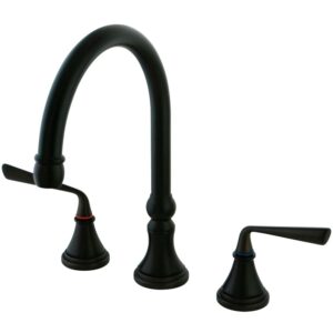 Kingston Brass KS2795ZLLS Widespread Kitchen Faucet, Oil Rubbed Bronze