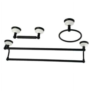 Kingston Brass BAK111348MB Victorian 3-Piece Bathroom Accessory Set, Matte Black