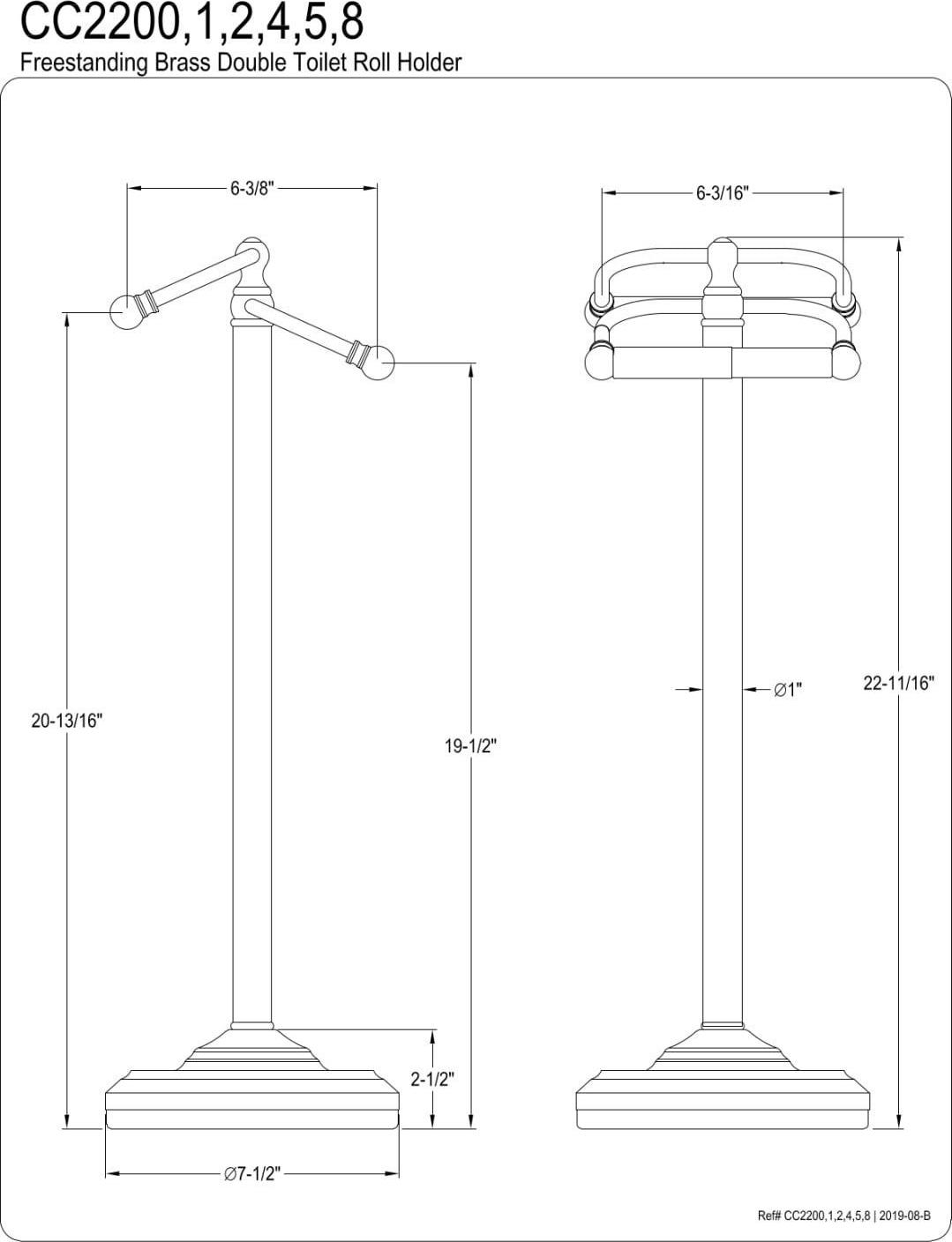 Kingston Brass CC2201 Vintage Freestanding Toilet Paper Stand, Polished Chrome - Image 4