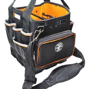 Klein Tools Tradesman Pro 10-1/4 in. W x 12-1/4 in. H Ballistic Nylon Tote Bag 40 pocket Black/Orange