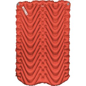 Klymit Insulated Double V Sleeping Pad, Extra Wide 2-Person 4-Season Camping Air Mattress with Pump Sack, Orange