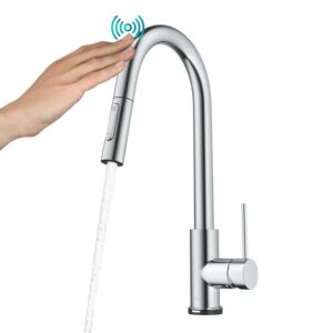 Kraus Oletto Contemporary Single-HandleTouch Kitchen Sink Faucet with Pull Down Sprayer in Chrome