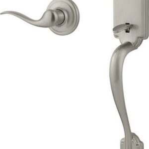 Kwikset 815ANTNLRH-15 Right Hand Passage Arlington Handleset with Interior Right Hand Tustin Trim; No Deadbolt with RCAL Latch and RCS Strike Satin Nickel Finish