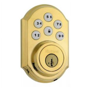 Kwikset Corporation 99100-004 Z-Wave SmartCode Electronic Touchpad Deadbolt, Featuring SmartKey in Polished Brass