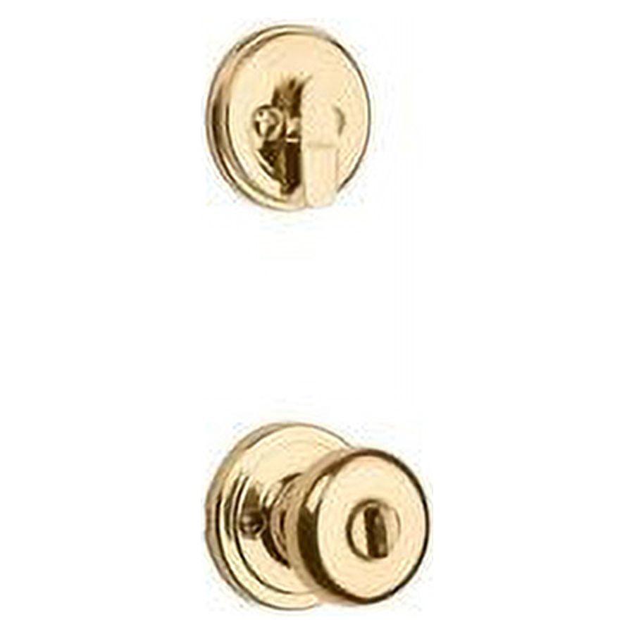Kwikset 95530-017 Polished Brass Montara Two-Point Locking Single Cylinder Handleset With Juno Knob - Image 4