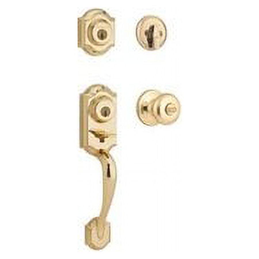 Kwikset 95530-017 Polished Brass Montara Two-Point Locking Single Cylinder Handleset With Juno Knob - Image 2