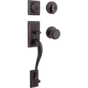 Kwikset Hawthorne Sgl Cyl Handleset W/Juno Knob Featuring Smartkey® in VB