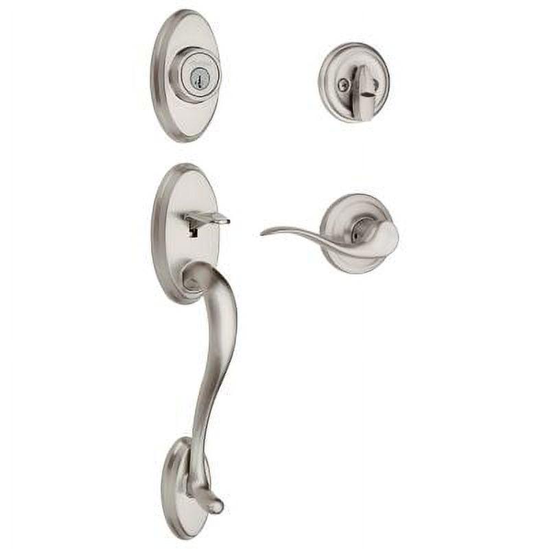 Kwikset Shelburne Sgl Cyl Handleset with Tustin Door Lever in SN