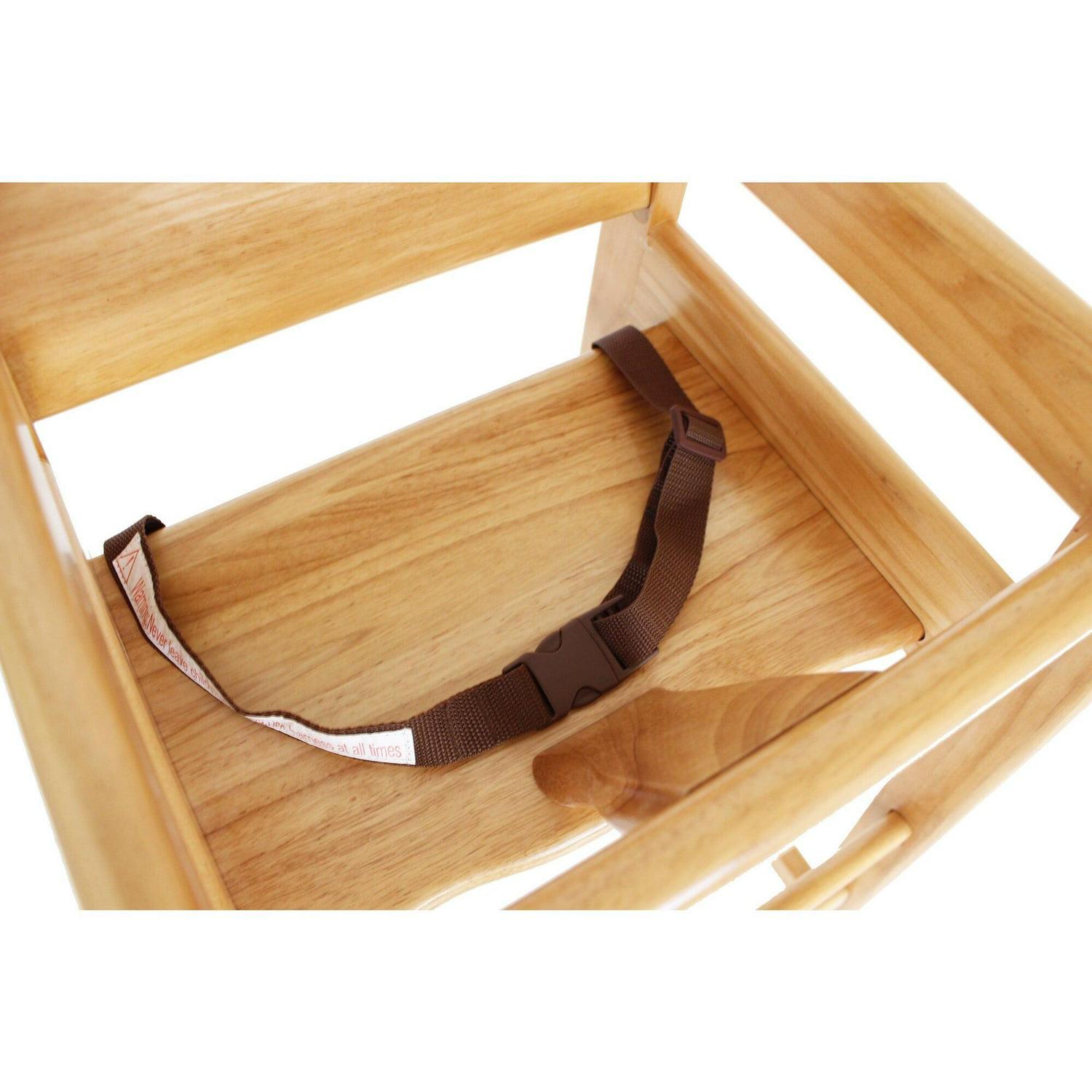 LA Baby Commercial Grade Stack-Able Solid Wood High Chair for Restaurant & Home Use - Natural - Image 2