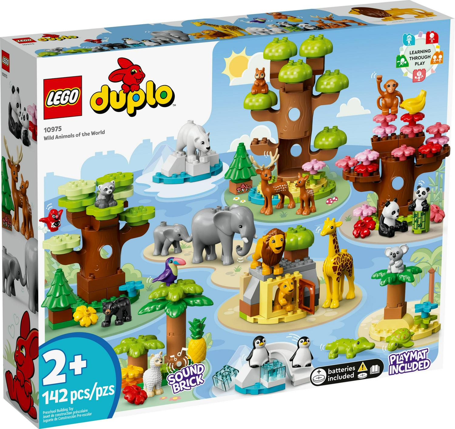 LEGO DUPLO Wild Animals of The World Toy 10975, with 22 Animal Figures, Sounds and World Map Playmat, Educational Animal Building Kit, Learning Toy, Gift for Toddlers, Girls, Boys 2-5 Year Old - Image 2