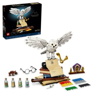 LEGO Harry Potter Hogwarts Icons - Collectors' Edition 76391 20th Anniversary Collectable Hedwig Owl Model, with 3 Exclusive Golden Minifigures: Dumbledore, McGonagall and Hagrid; Great Gift Idea
