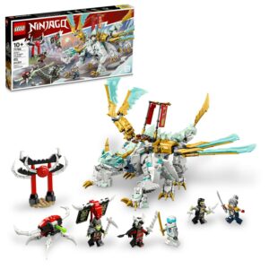LEGO NINJAGO Zane’s Ice Dragon Creature 71786 Buildable Ninja Toy for 10 Year Olds, with Dragon Toy and 5 NINJAGO Minifigures Including Zane and Pixal