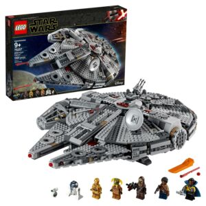 LEGO Star Wars Millennium Falcon 75257 Building Set - Starship Model with Finn, Chewbacca, Lando Calrissian, Boolio, C-3PO, R2-D2, and D-O Minifigures, The Rise of Skywalker Movie Collection