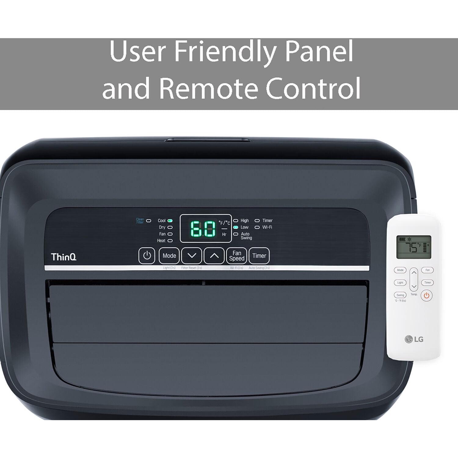 LG New 10,000 BTU (14,000 BTU ASHRAE) Smart Wi-Fi 450 Sq ft Portable Air Conditioner, Supplemental Heat, LP1021BHSM - Image 8