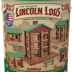 LINCOLN LOGS - Collector's Edition Village - 327 All Wood Pieces - Collectible Tin