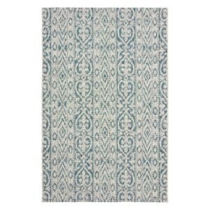 LR Home Victoria 8' x 10' Blue/Gray Trellis Indoor/Outdoor Area Rug