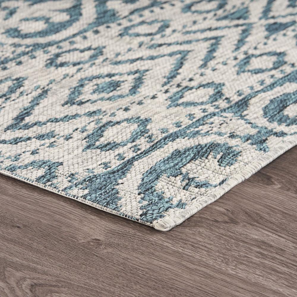 LR Home Victoria 8' x 10' Blue/Gray Trellis Indoor/Outdoor Area Rug - Image 2