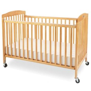 L.A. Baby Full Size Wood Folding Crib, Natural