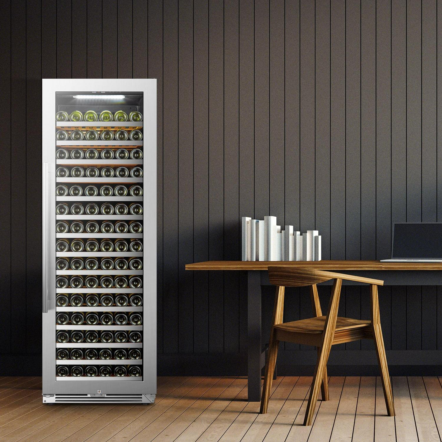 Lanbopro 164 Bottles 24 inch Width Single Zone Wine Cooler in Seamless Stainless Steel - Image 10
