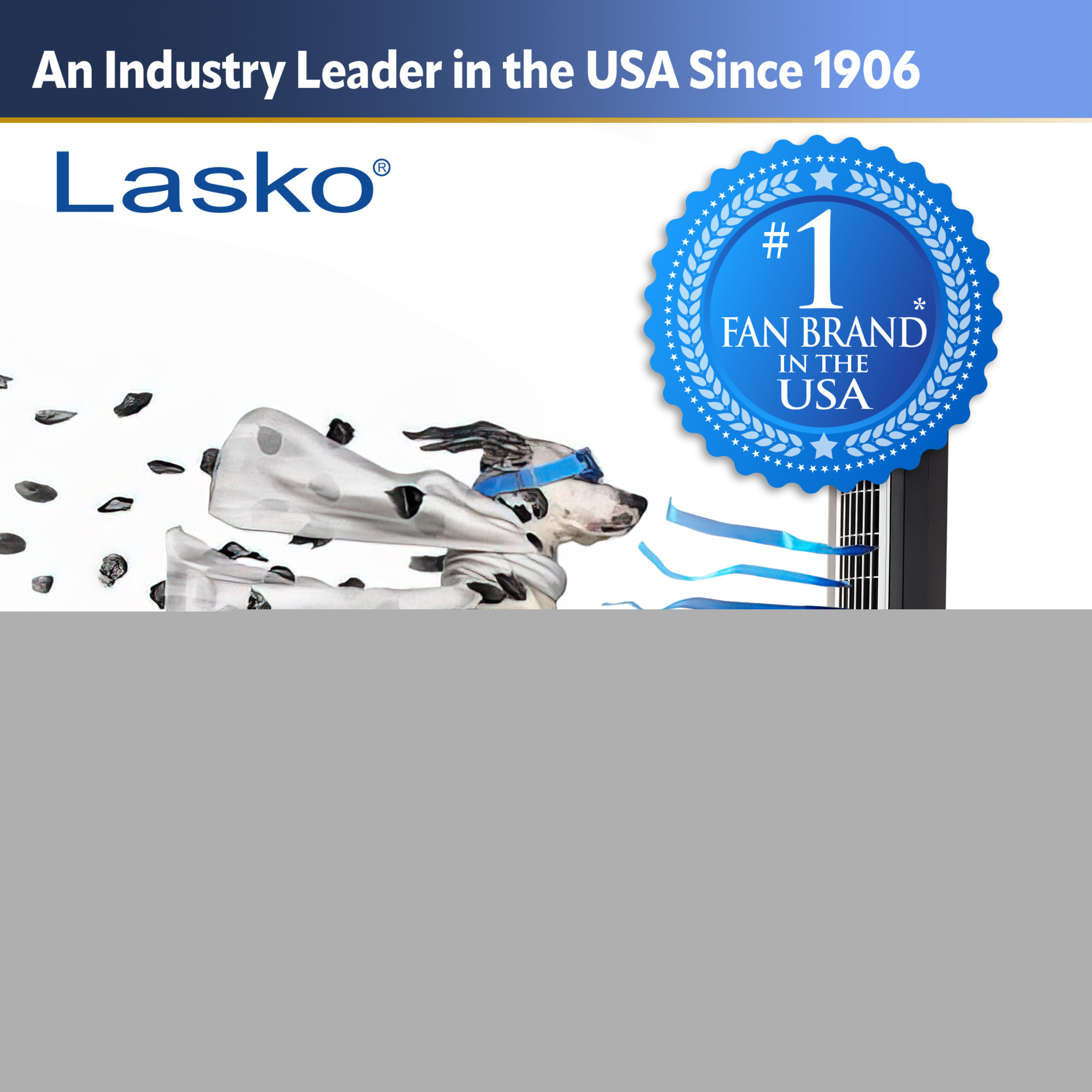 Lasko 36" 3-Speed Remote Controlled Oscillating Tower Fan, Black, 2511 - Image 3