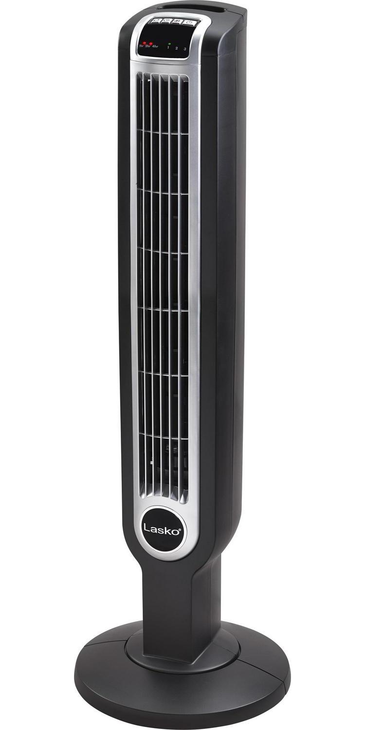 Lasko 36" 3-Speed Remote Controlled Oscillating Tower Fan, Black, 2511