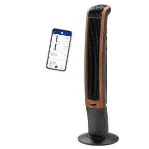 Lasko 42" Wind Curve Oscillating Tower Fan with Bluetooth® Technology, Black, T42905