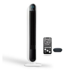 Lasko 40" 5-Speed Smart Tower Fan Powered by Aria, Wi-Fi Connected, Alexa, Google, White, T40735