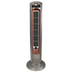 Lasko Wind Curve 42" 3-Speed Oscillating Ionizer Remote Controlled Tower, Gray/Brown, 2554