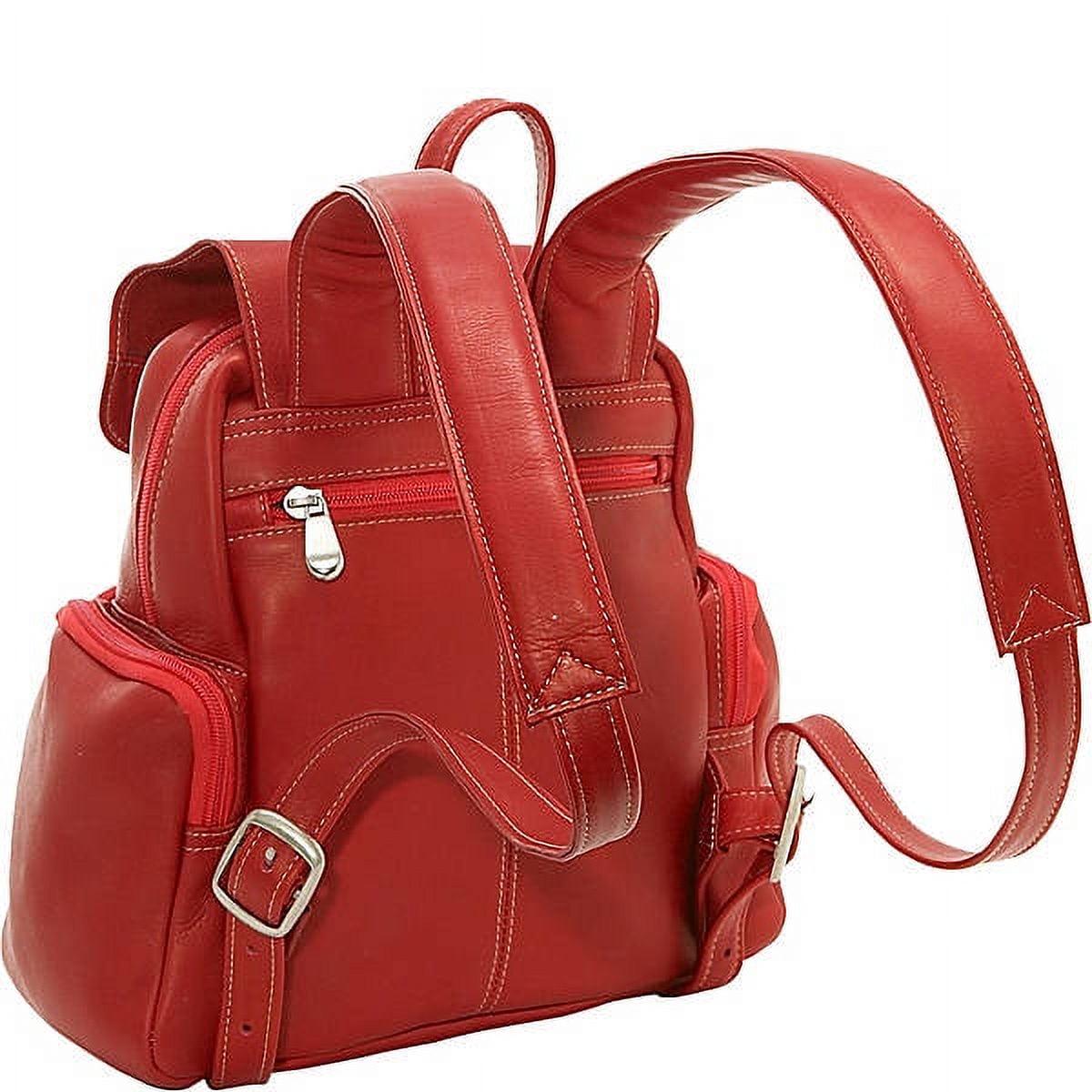 Le Donne Leather Womens Multi Pocket Backpack TR-125 - Image 3