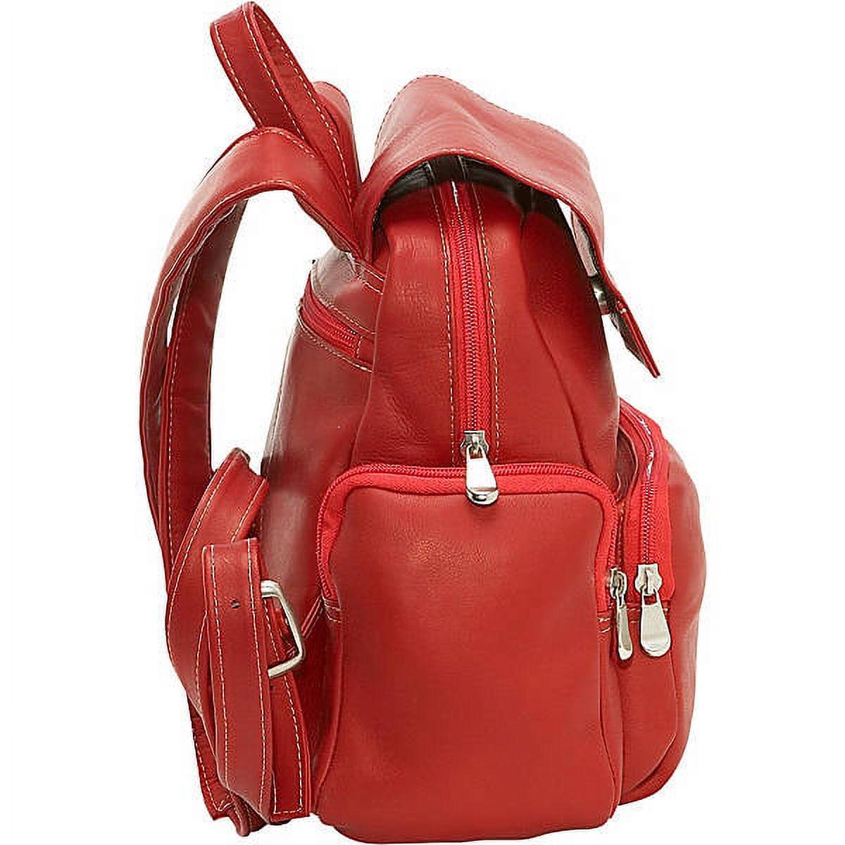 Le Donne Leather Womens Multi Pocket Backpack TR-125 - Image 4