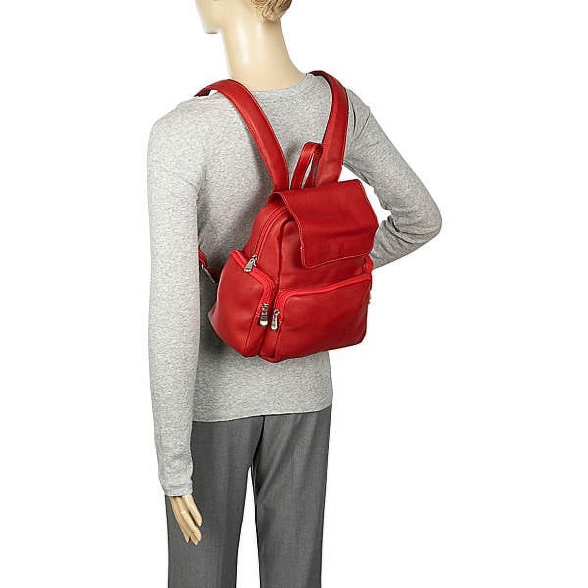 Le Donne Leather Womens Multi Pocket Backpack TR-125 - Image 5