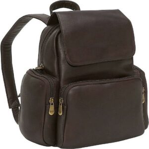 Le Donne Leather Womens Multi Pocket Backpack TR-125