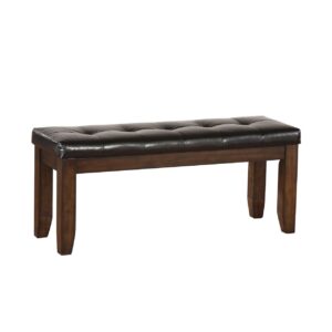 Acme Furniture Urbana Bench in Black PU & Espresso Finish Living Room Furniture
