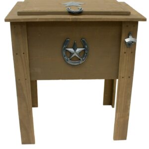 Leigh Country 54 Qt Wood Country Cooler Series Patio Cooler with Poly Liner - Brown