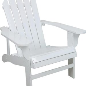 Leigh Country TX 39000 Adult Wood Adirondack Outdoor Chair - White