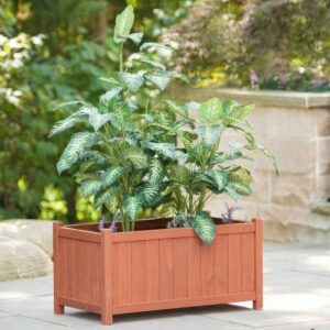 Leisure Season Rectangular Planter Box, Medium Brown