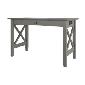 AFI Lexi Desk with Drawer and Charging Station, Grey